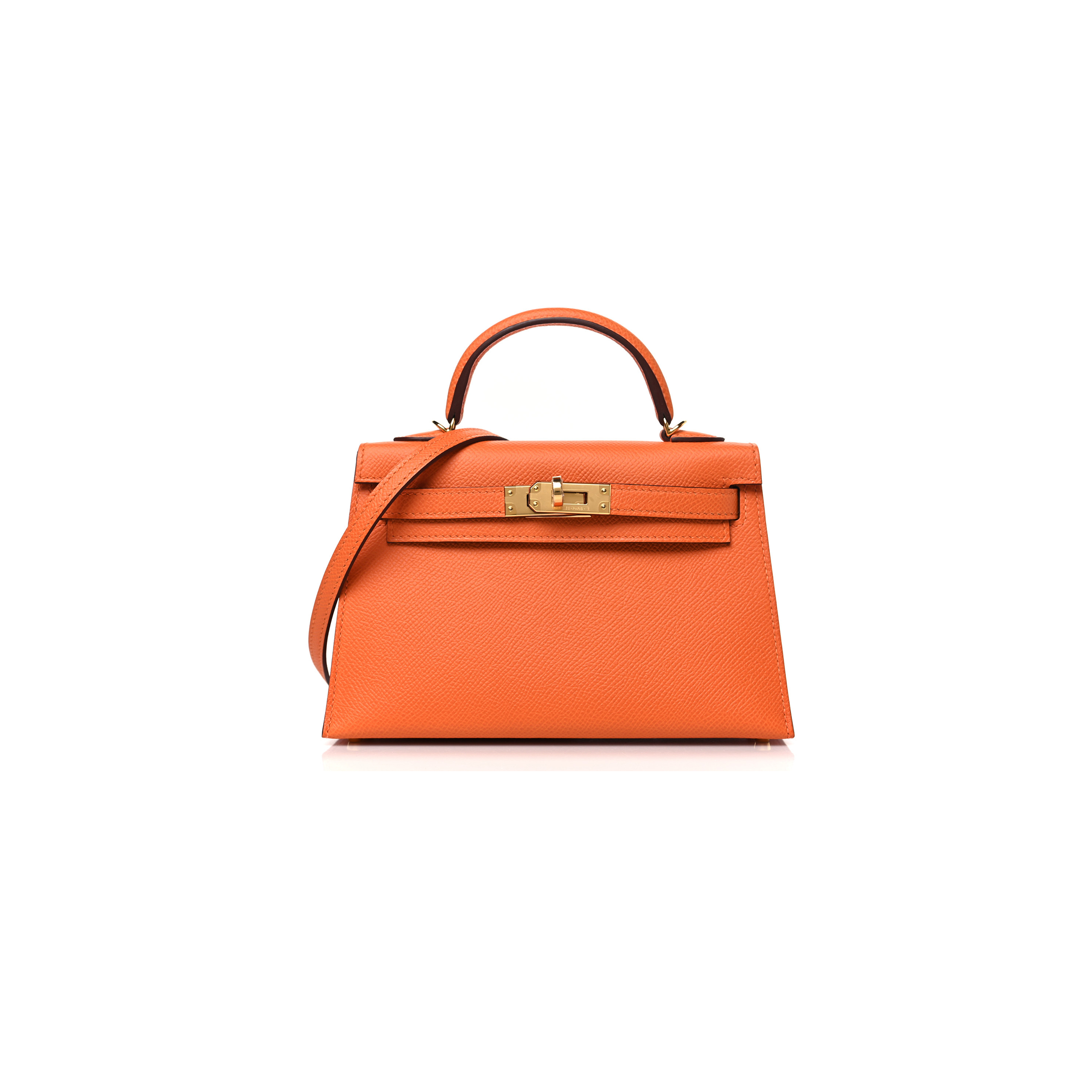 HERMES MINI KELLY SELLIER  ORANGE (22*14*7cm) 